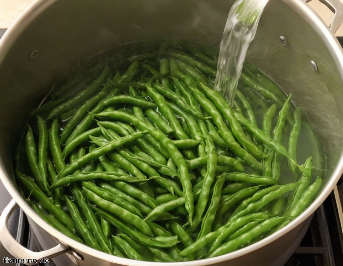 Gekochte Bohnen sofort abgießen und kalt abschrecken - Wie lange ist die Kochzeit für grüne Bohnen?